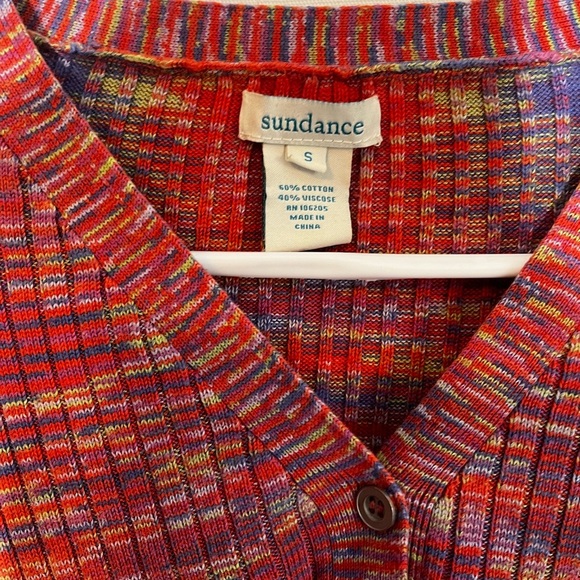 Sundance Rib Knit Henley Long Sleeve Multicolor Sweater Size Small - Picture 3 of 5